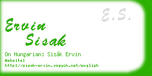 ervin sisak business card
